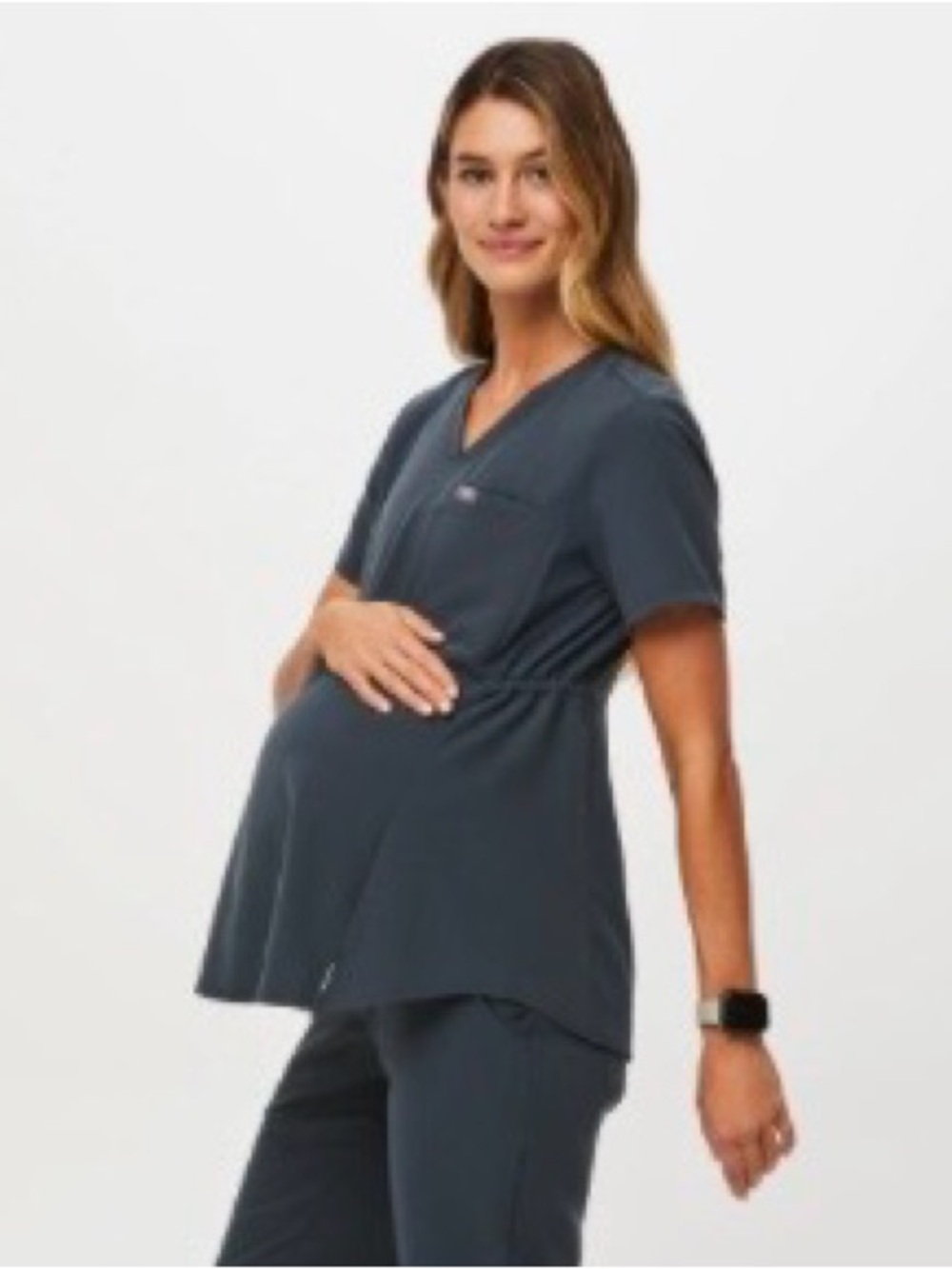FIGS SCRUB Octavia Maternity Top - Dark Harbor Size XL